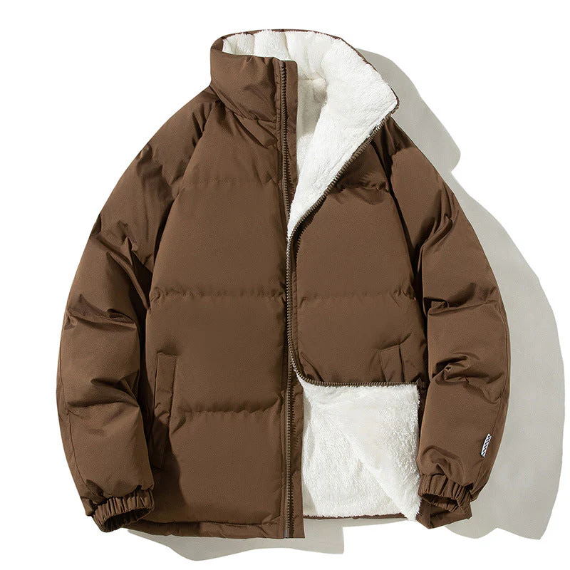 Cappotto Invernale per Coppie – Giacca Spessa con Collo Sottoposto e Tasche, Capospalla Caldo e Largo per Uomo e Donna - immagine 3