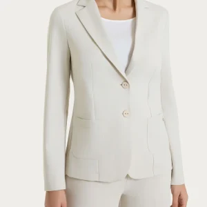 Blazer due bottoni in Compact Light - Champignon