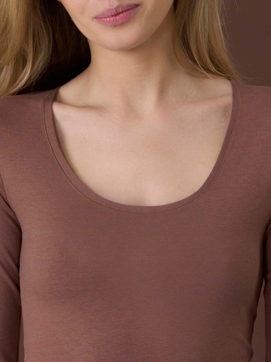 beYOUtiful - Maglietta a manica lunga in cotone elasticizzato extra fine - Acorn - immagine 4