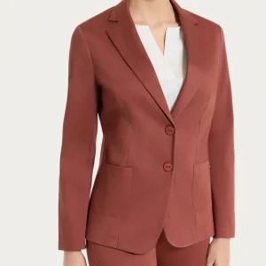 Blazer con due bottoni in Satin Power - Mahogany