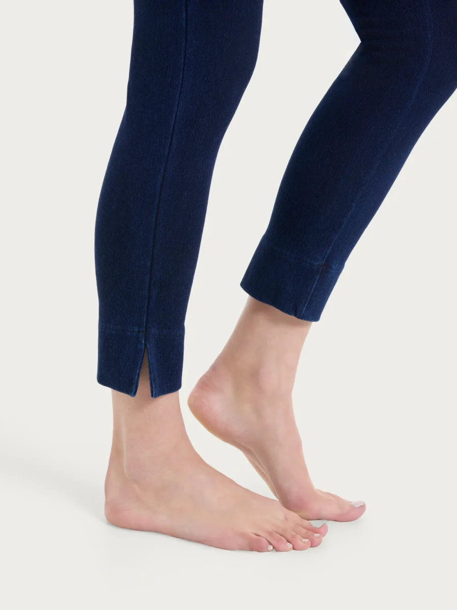 beYOUtiful Homewear – Leggings capri in maglia denim - Bleu - immagine 4