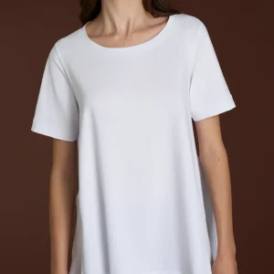 beYOUtiful Homewear – Maglietta girocollo in cotone elasticizzato - Bianco