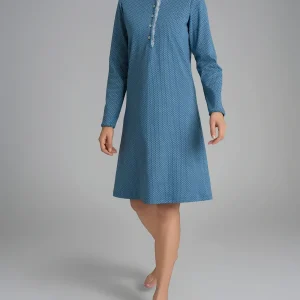 Camicia da notte con pizzo in Interlock di cotone 56-60 - Fant. Real Teal Micro Cravatier