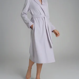 Vestaglia con cintura in Interlock di cotone - Fant. Lavender Blue