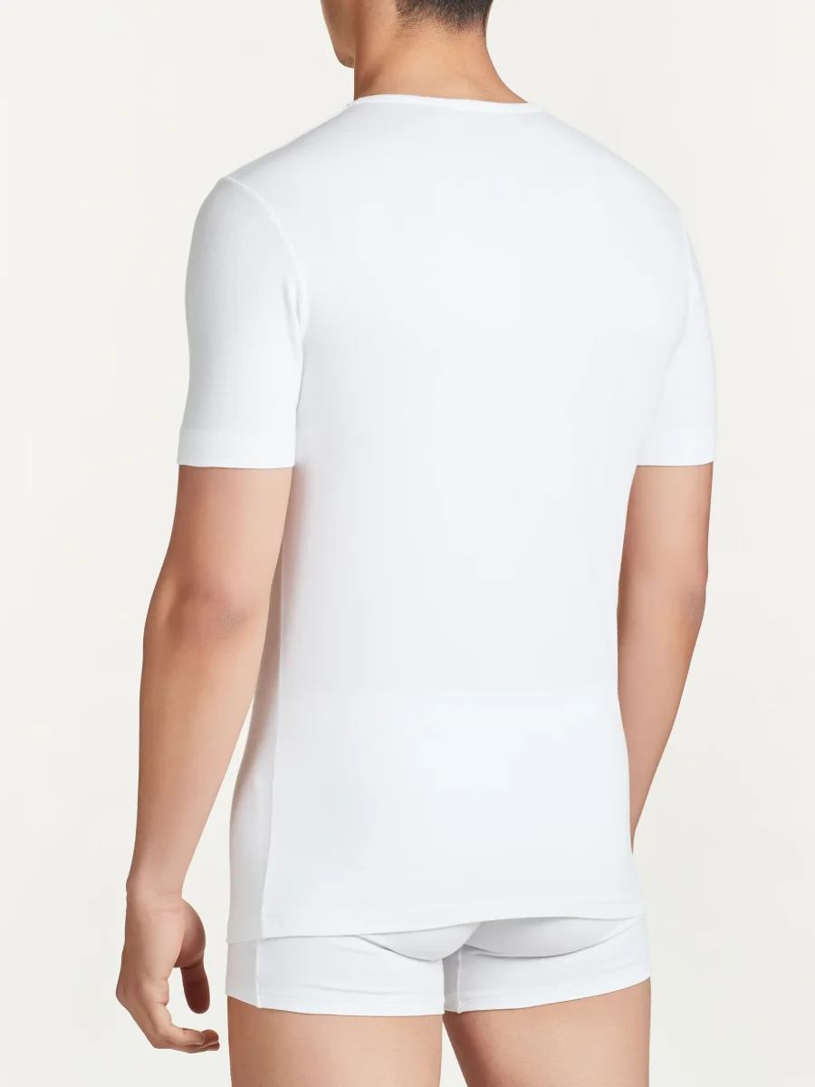 Comfort - Maglietta girocollo in cotone elasticizzato - Grigio Mel. - immagine 5