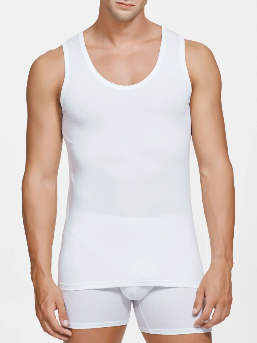 Hi-Tech - Canottiera in jersey di cotone elasticizzato - Bianco - immagine 3