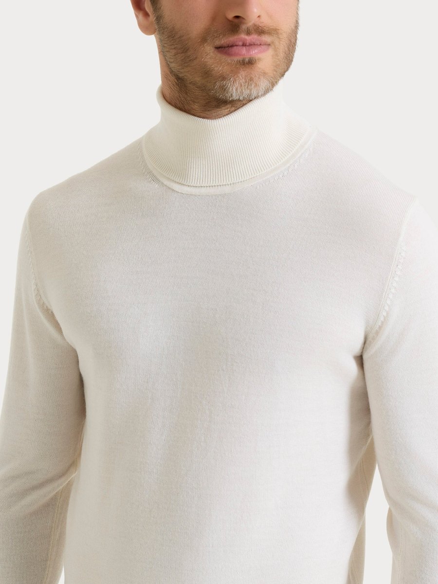 Dolcevita a maglia unita in Merino Soft - Kombu Green - immagine 4