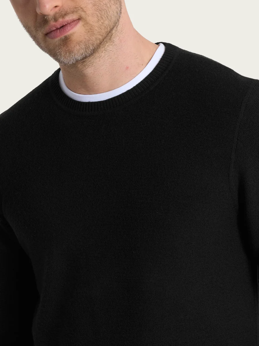 Pull girocollo Punto Links in Merino Soft - Gray Blue - immagine 4