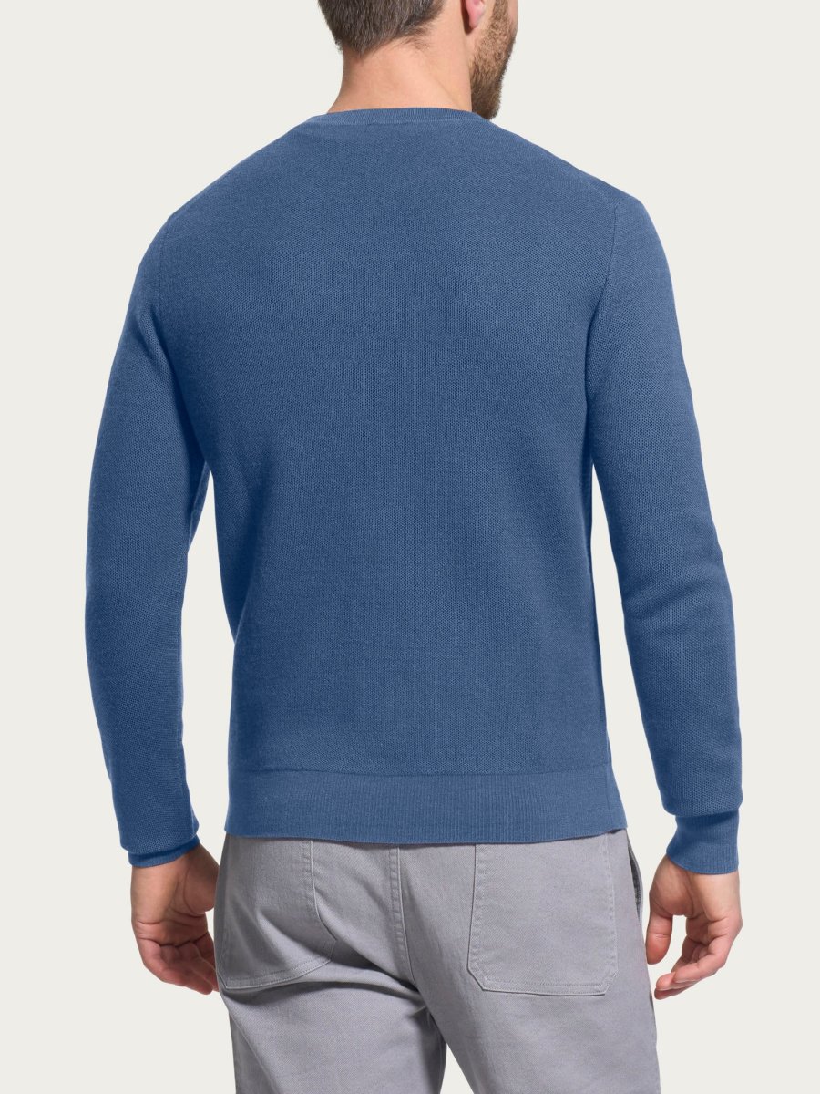 Pull girocollo Punto Links in Merino Soft - Gray Blue - immagine 3