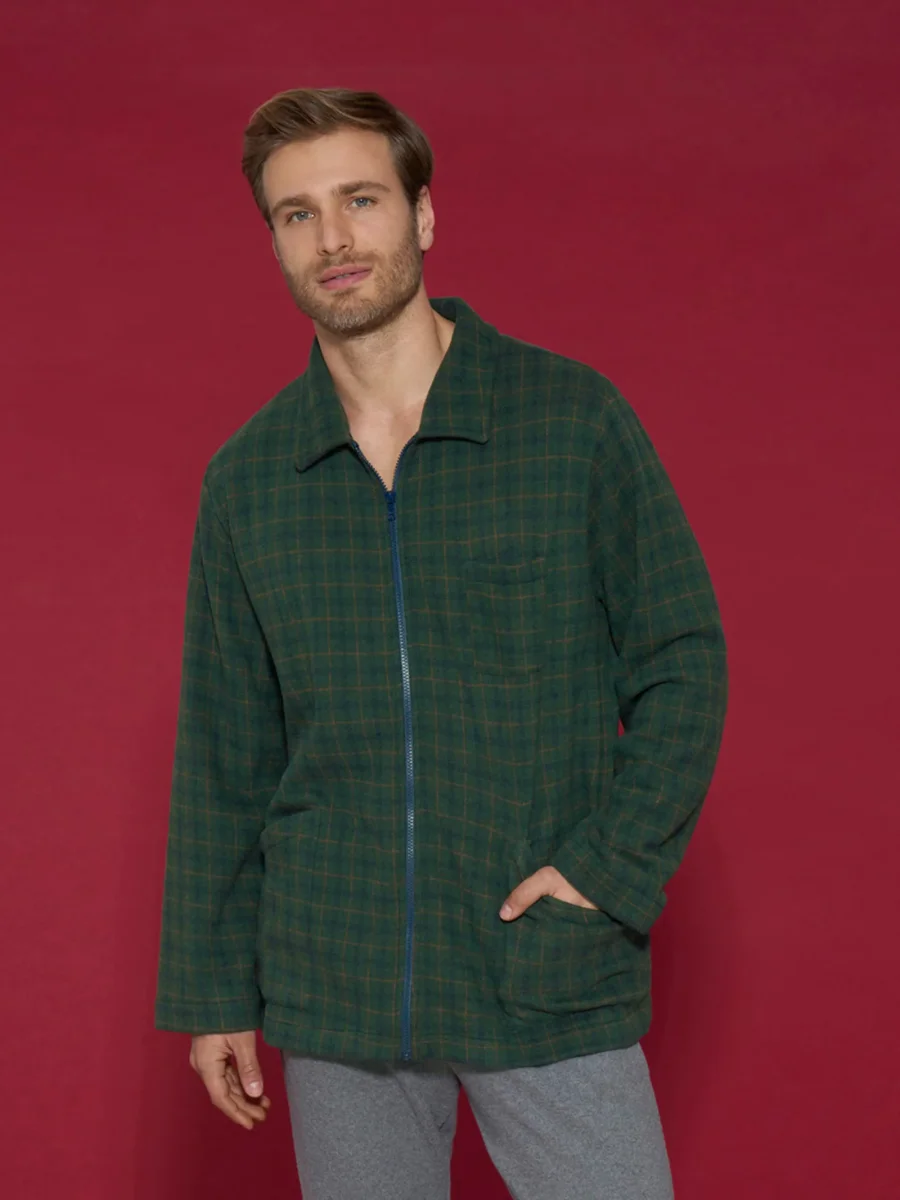 Giacca da camera in Cotton Eco Pile - Fant.Smeraldo - immagine 2